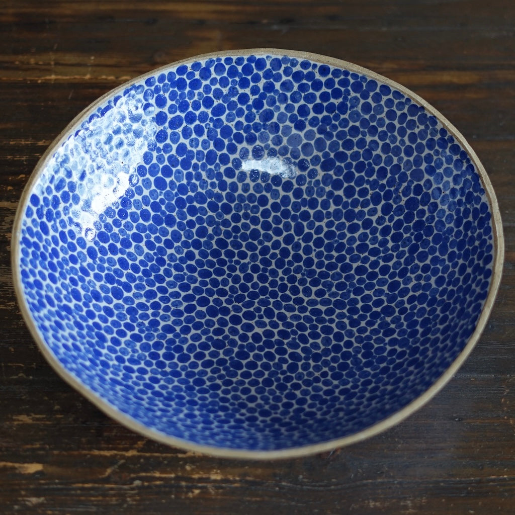 Blue Dots Large Serving Bowl #LK826A