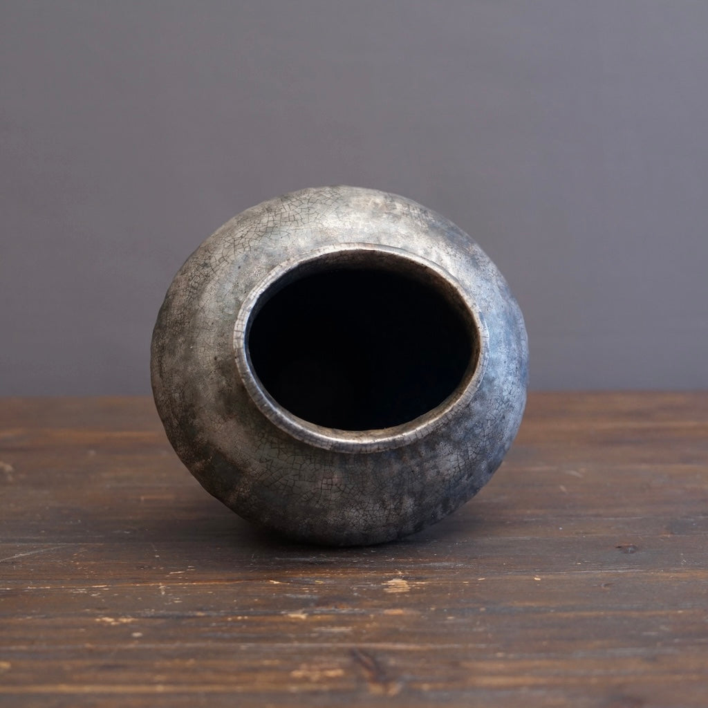 Silver / Blue Flower Vase #HT44