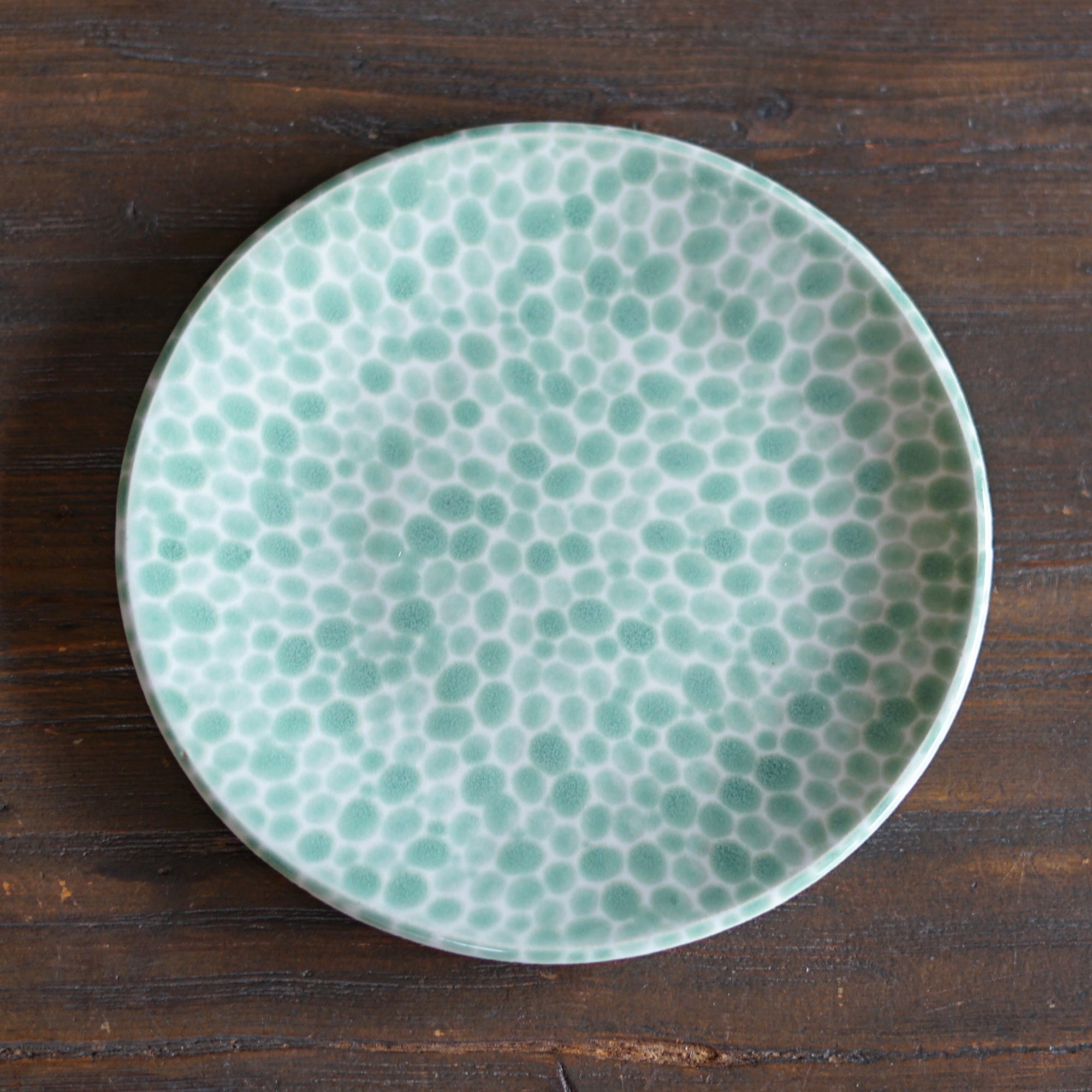 Green Dots Medium Plate #LK833C