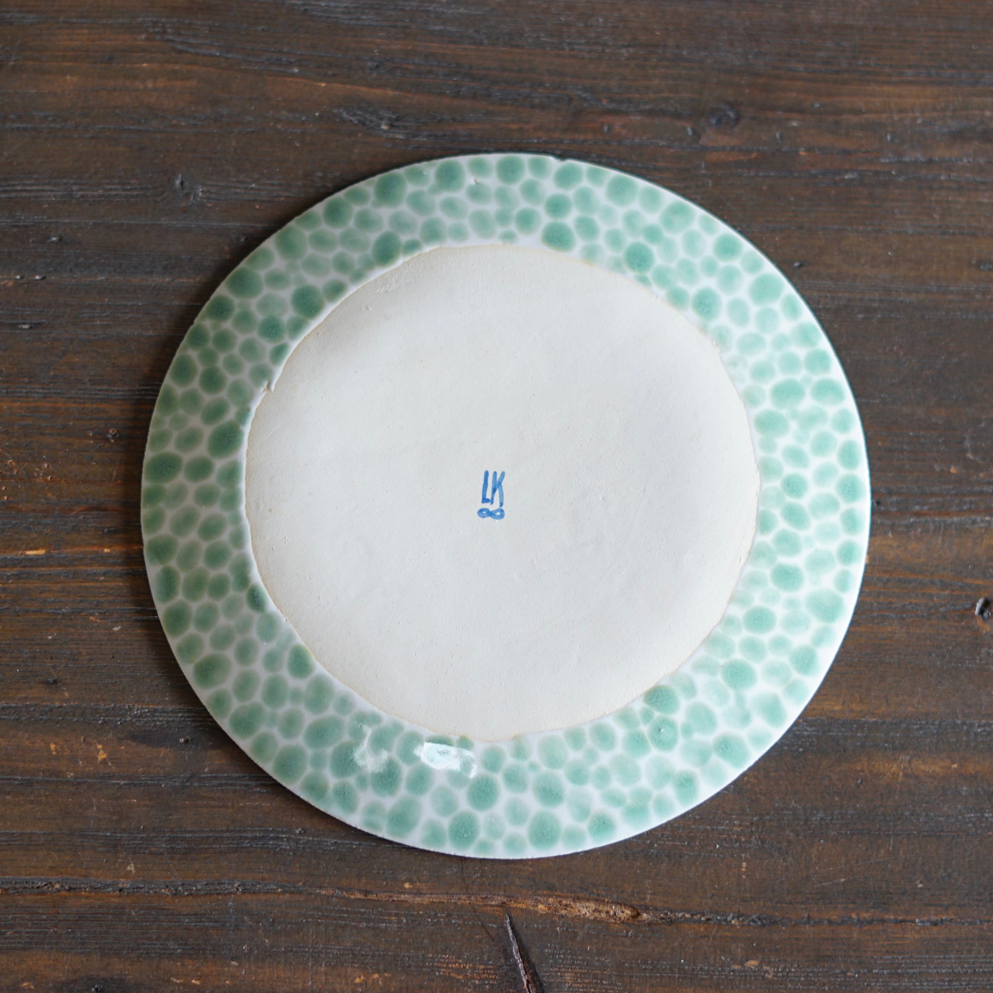 Green Dots Medium Plate #LK833C