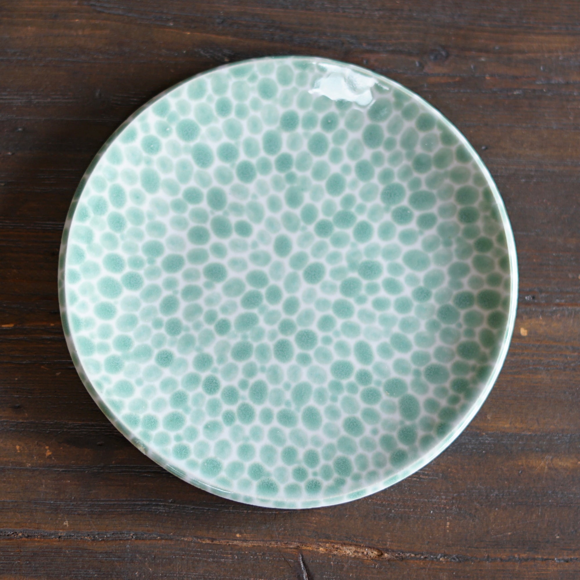 Green Dots Medium Plate #LK833D