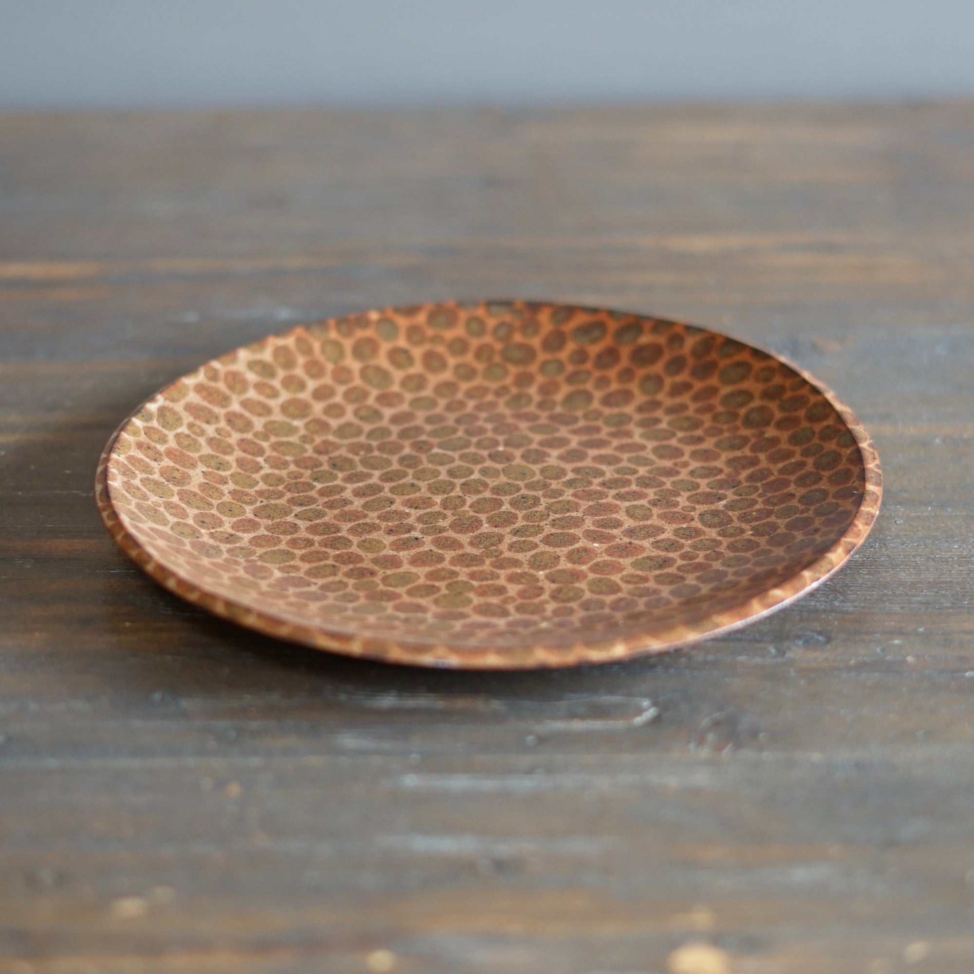 Brown Dots Medium Plate #LK833E