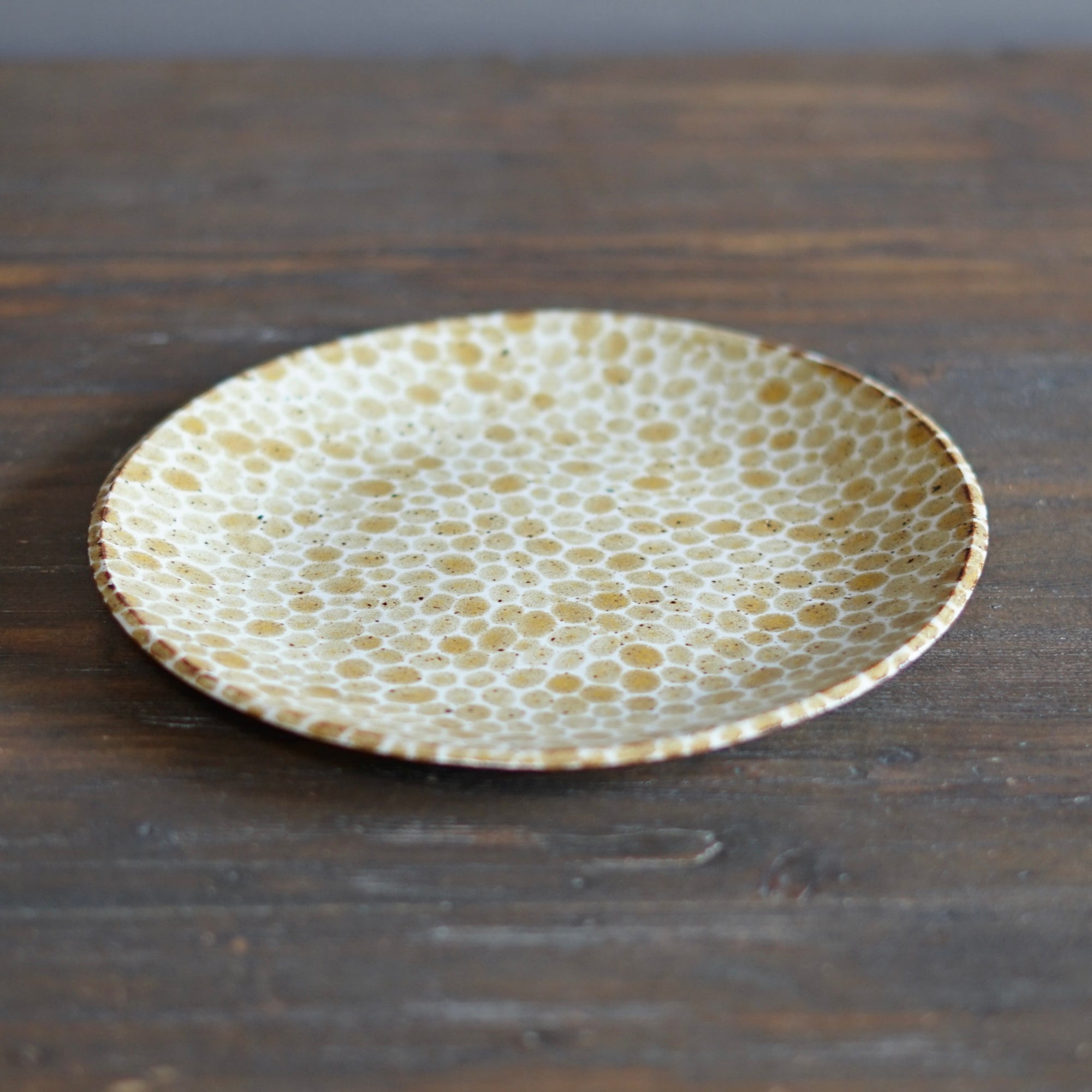 Yellow Dots Medium Plate #LK833F