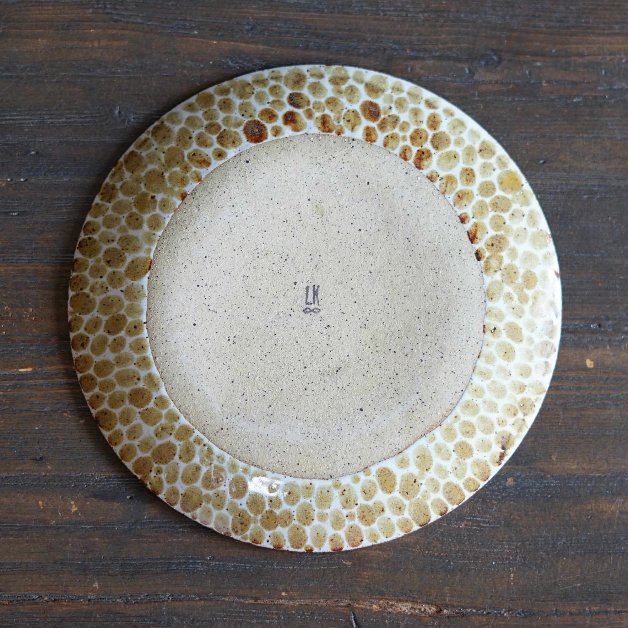 Yellow Dots Medium Plate #LK833F