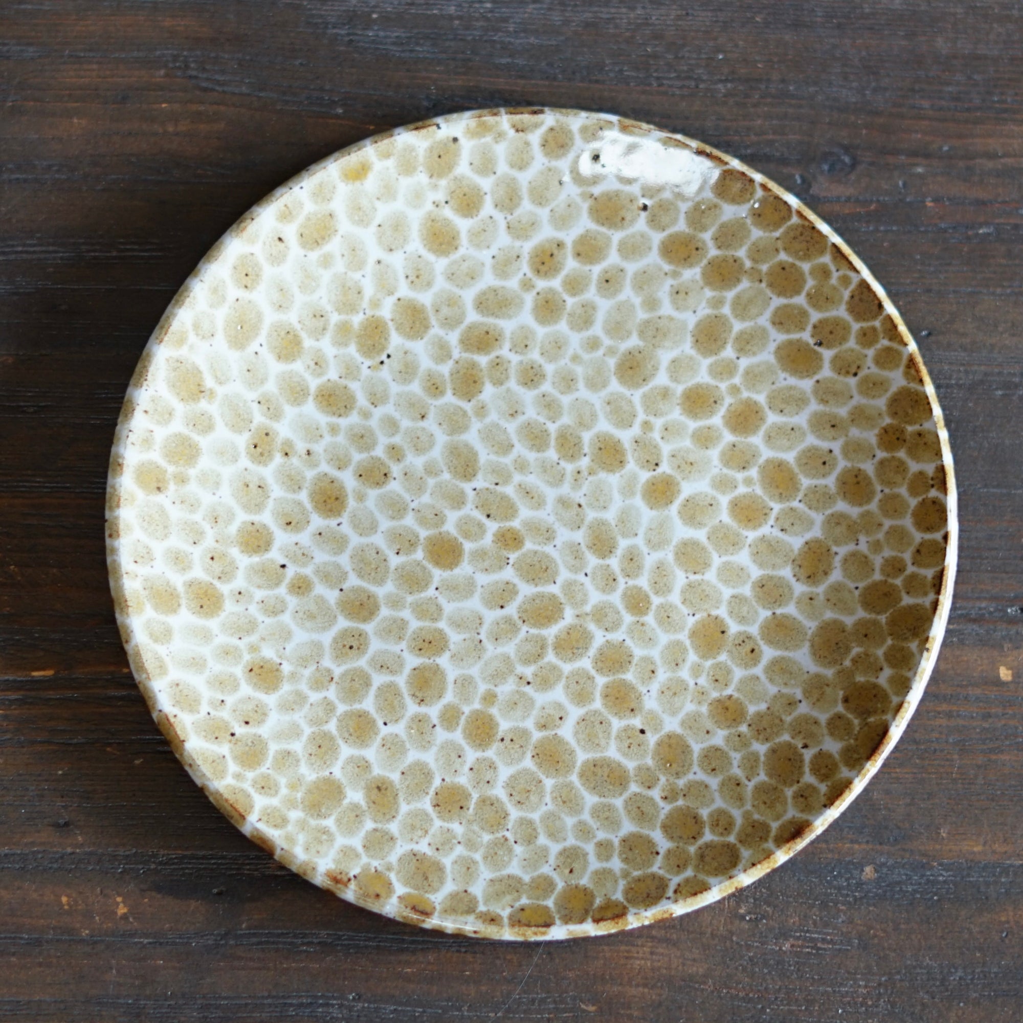 Yellow Dots Medium Plate #LK833G