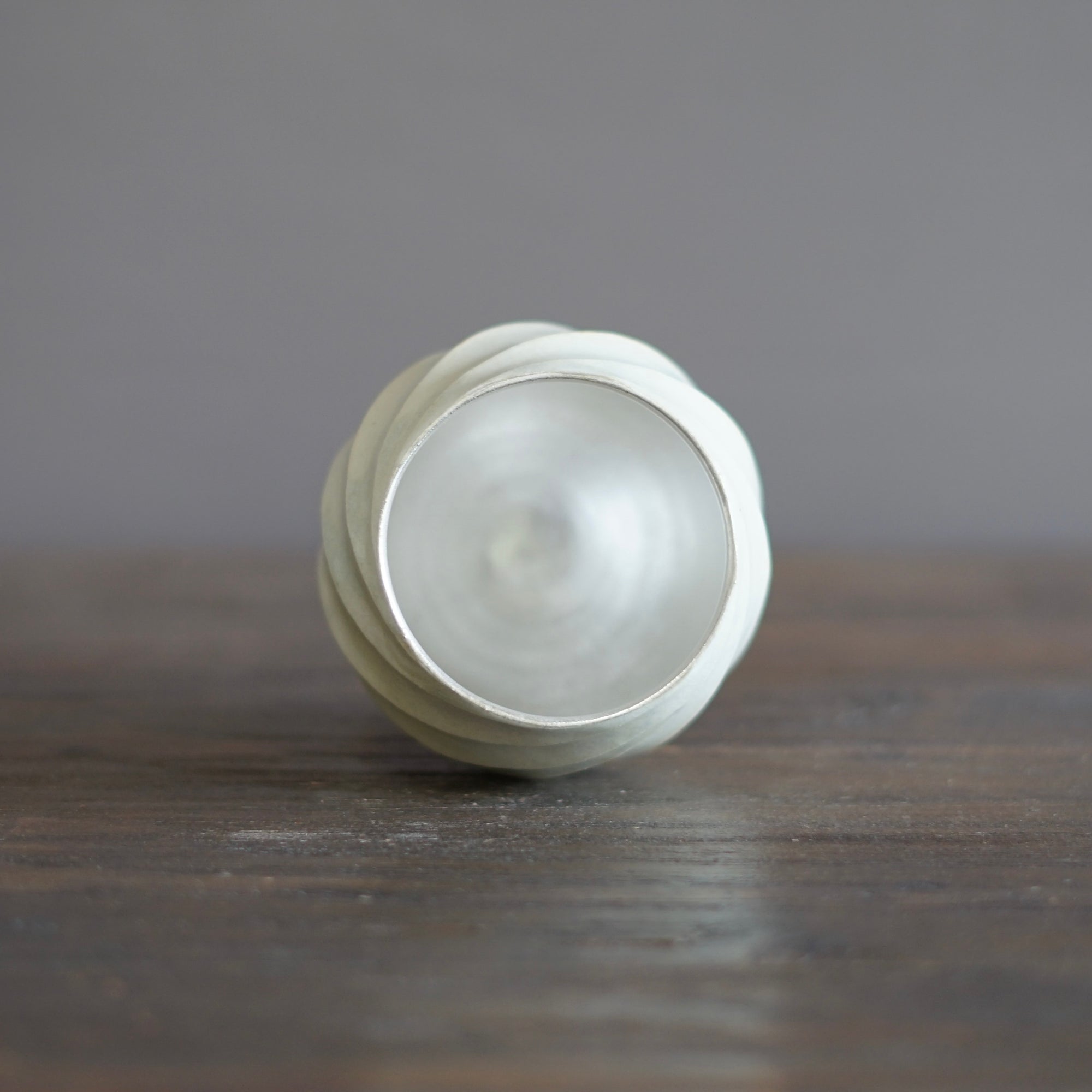 Silver Luster Twisted YUNOMI Tea Cup #OMT118A