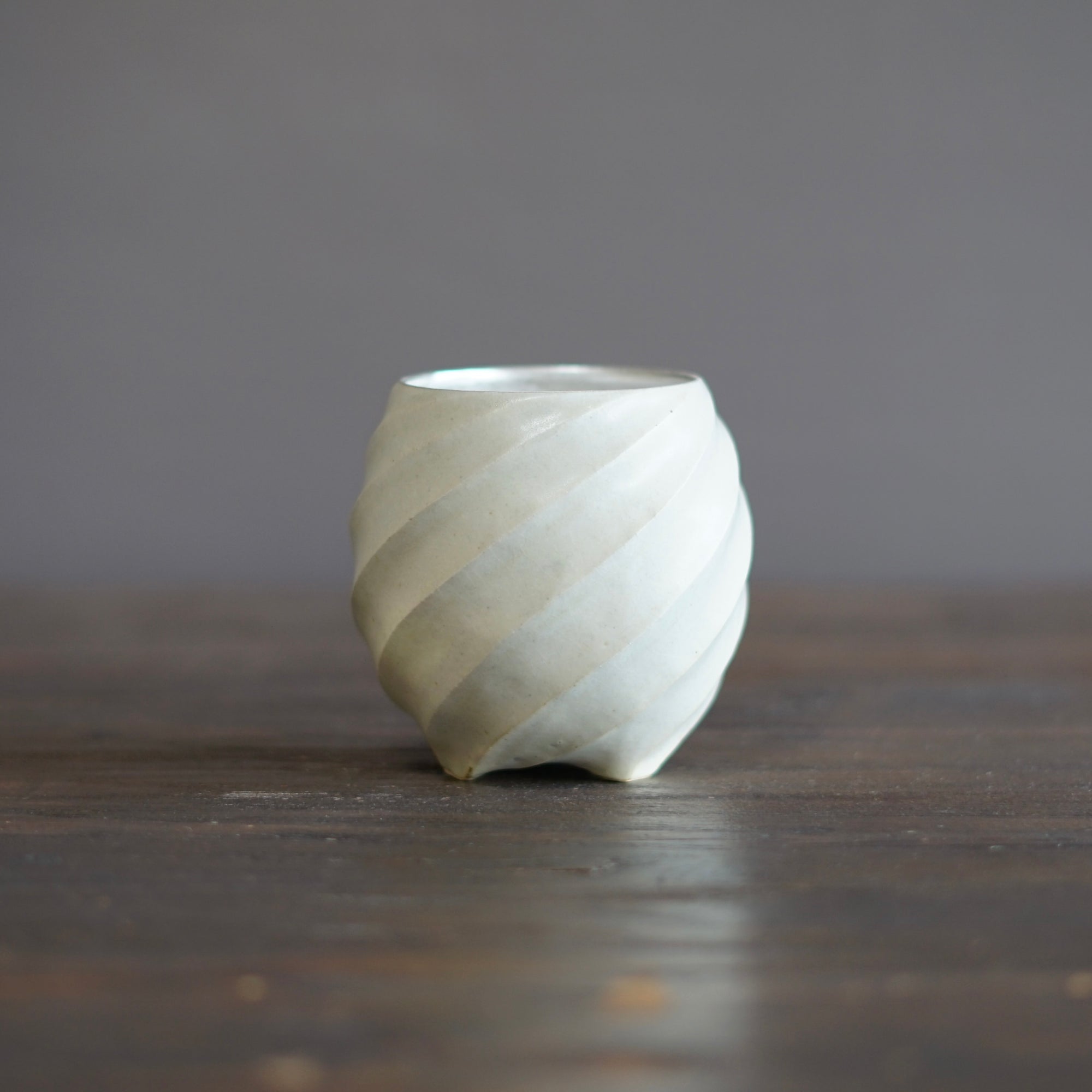 Silver Luster Twisted YUNOMI Tea Cup #OMT118B