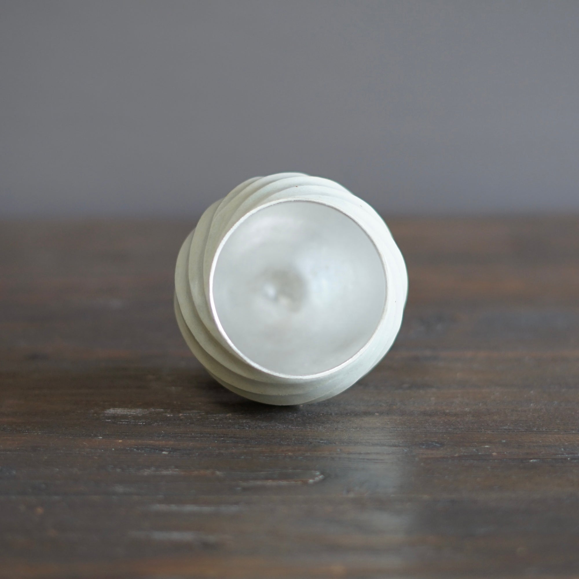 Silver Luster Twisted YUNOMI Tea Cup #OMT118B