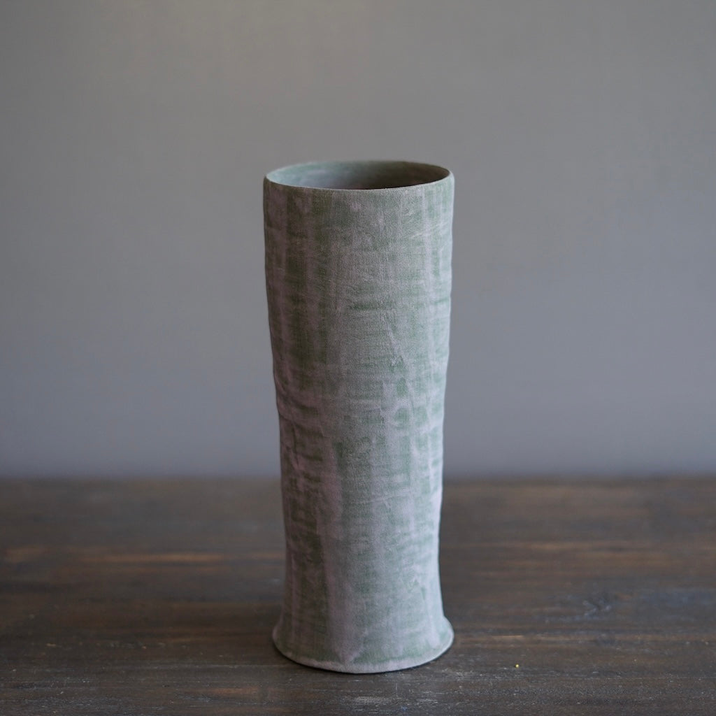 Olive / Red Flower Vase #JT394D