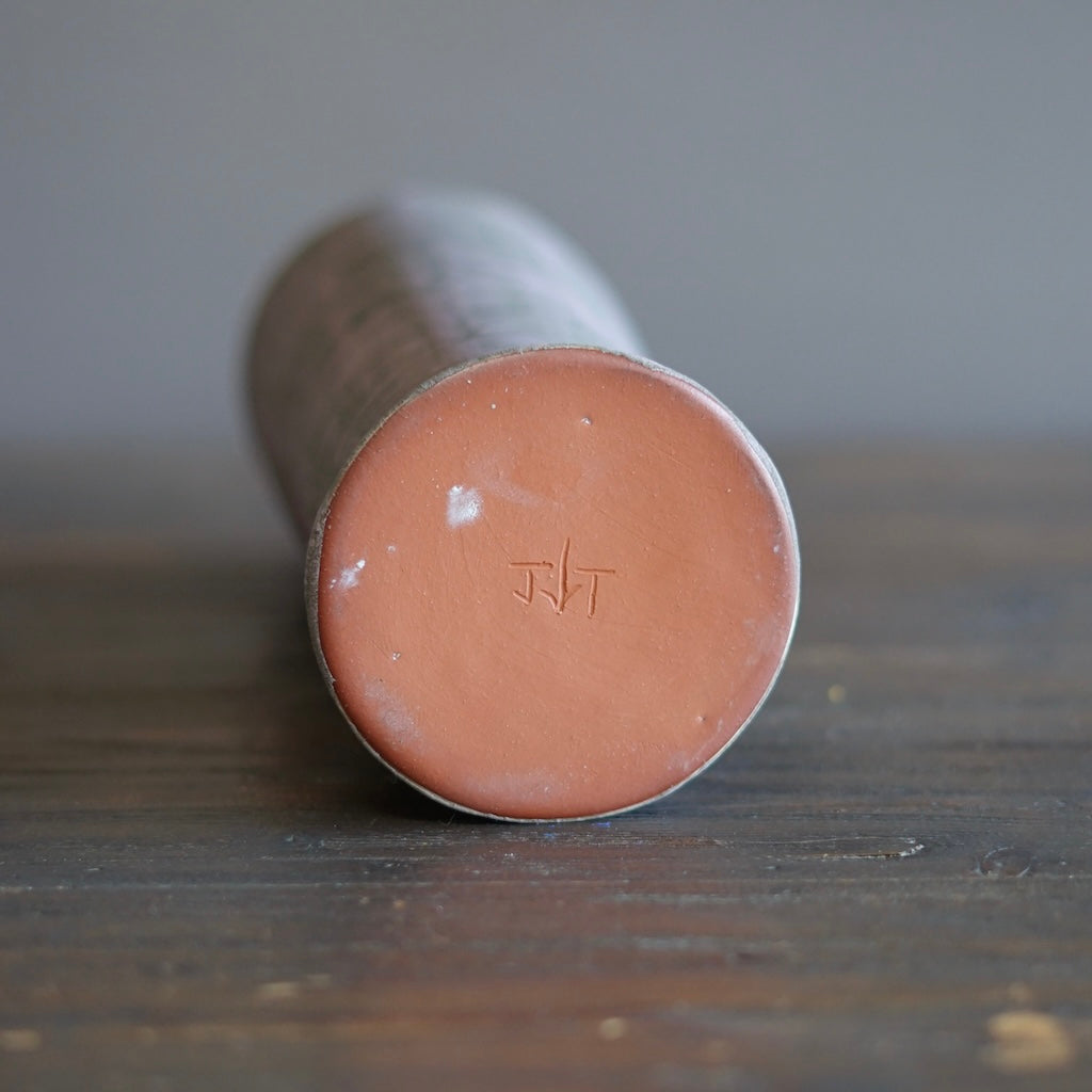 Olive / Red Flower Vase #JT394D