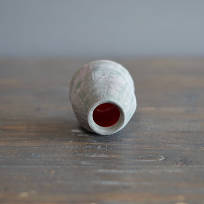 Olive / Red Mini Bottle Vase #JT393A