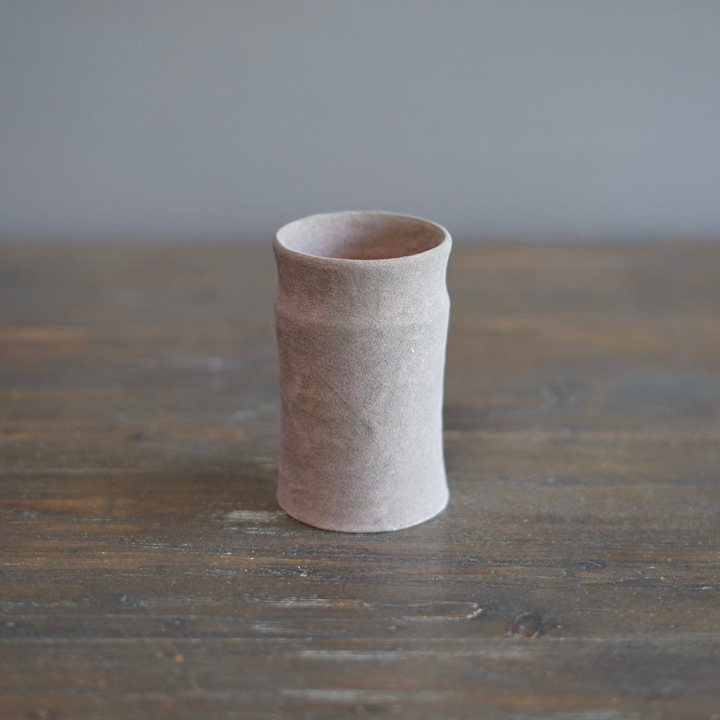 Olive / Orange Mini Column Vase #JT392C