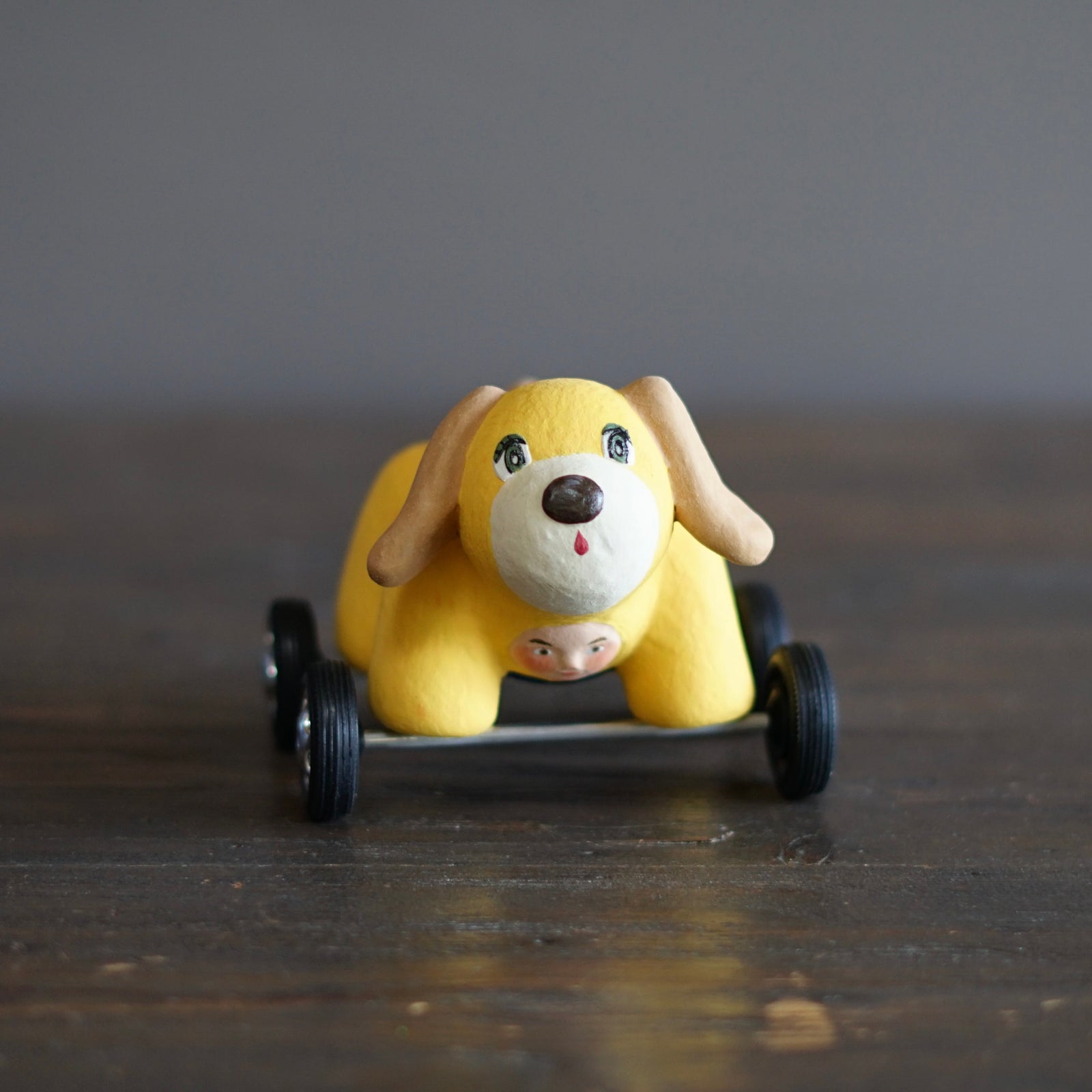 Yellow Dog Mascot Four Wheeler #OKA4B