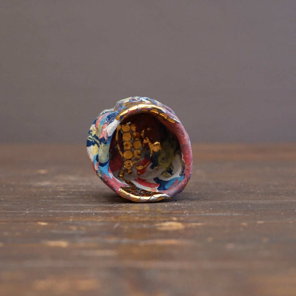 Polka Dots Gold Spectrum GUINOMI Sake Cup #HT98