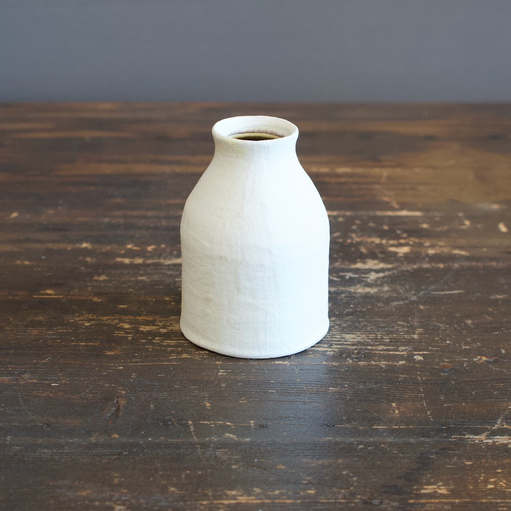 Mini Bottle Vase White / Brown #JT269