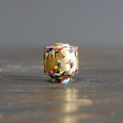 Hand Painted Geometry mini pot #SR02
