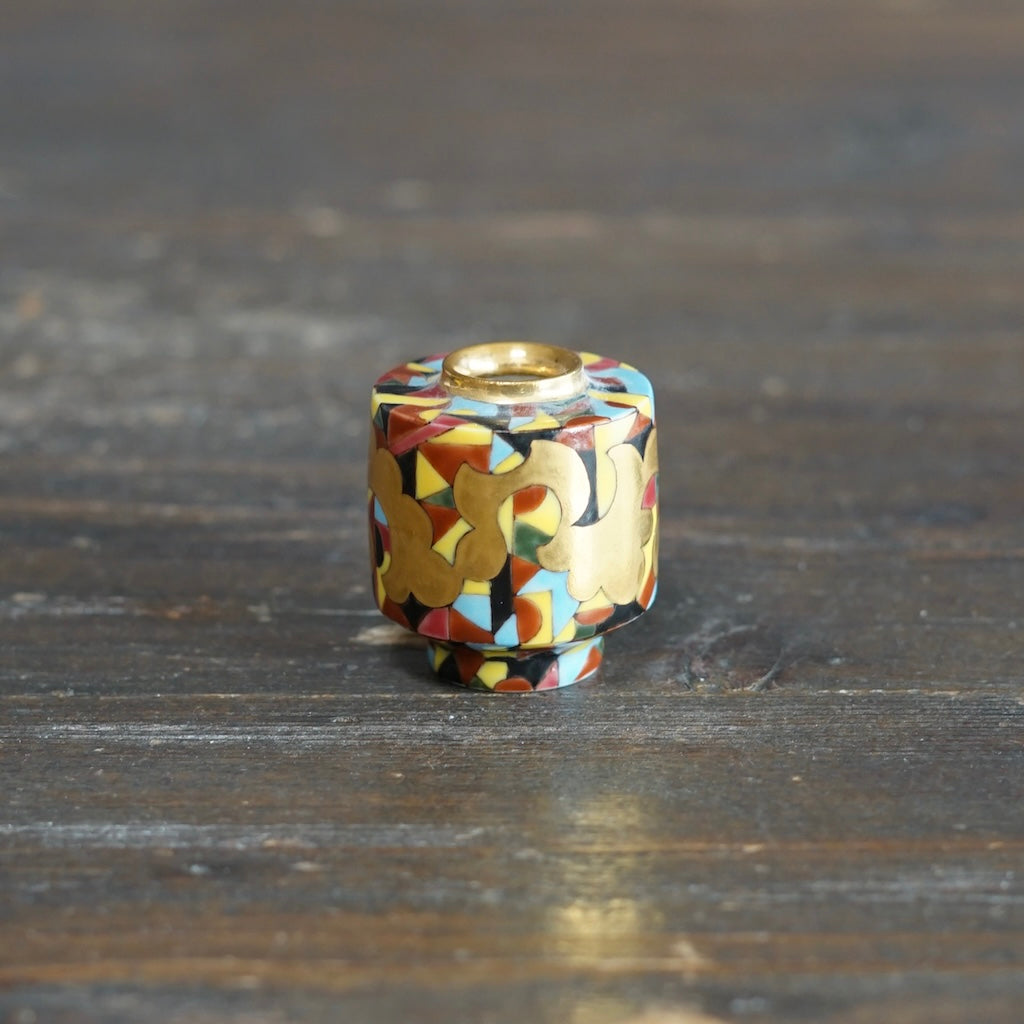 Hand Painted Geometry mini pot #SR02