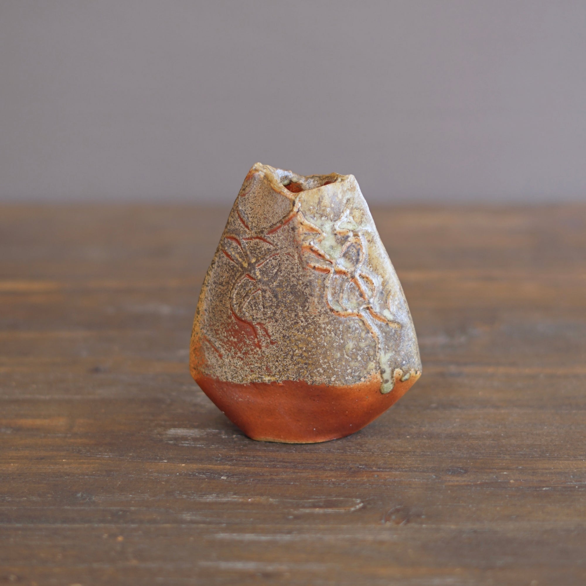 Wood Fired Arrow Flower Vase #BC69A