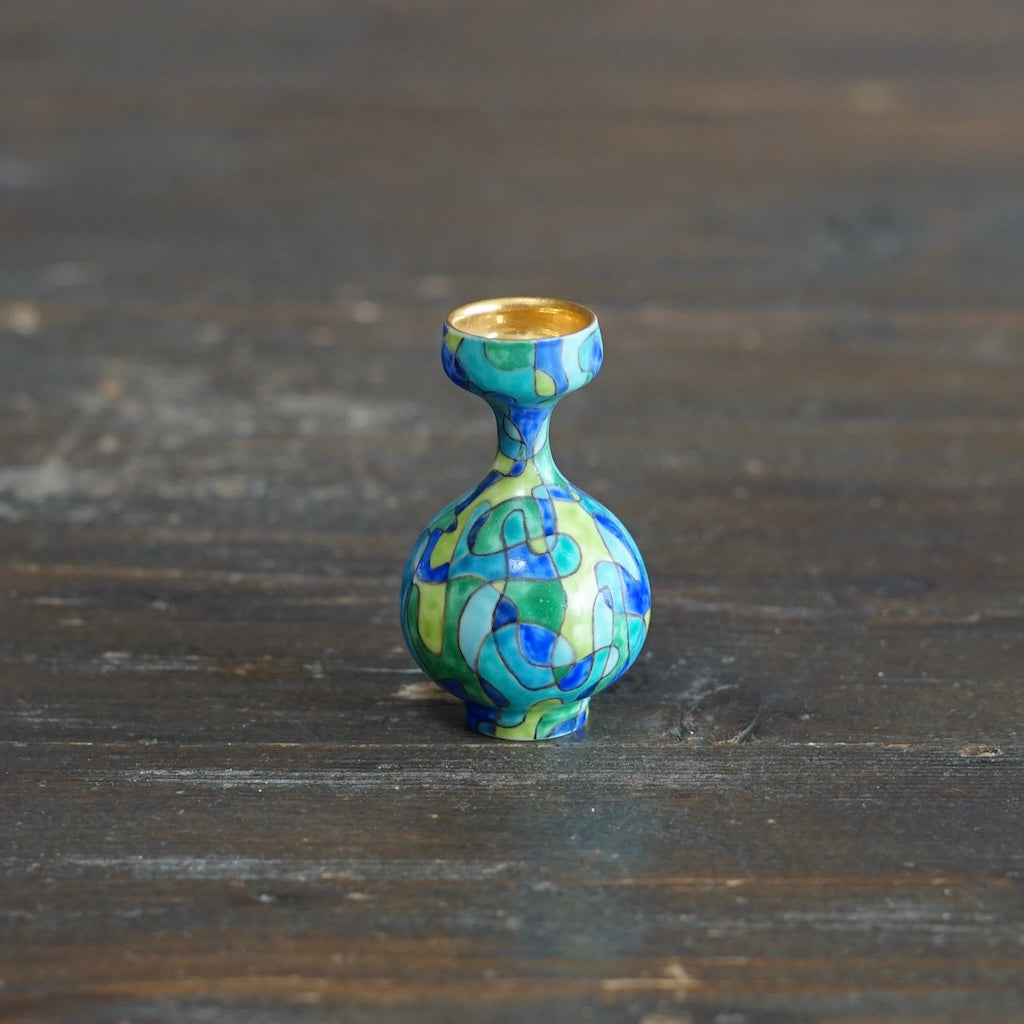 Hand Painted Geometry mini pot #SR04