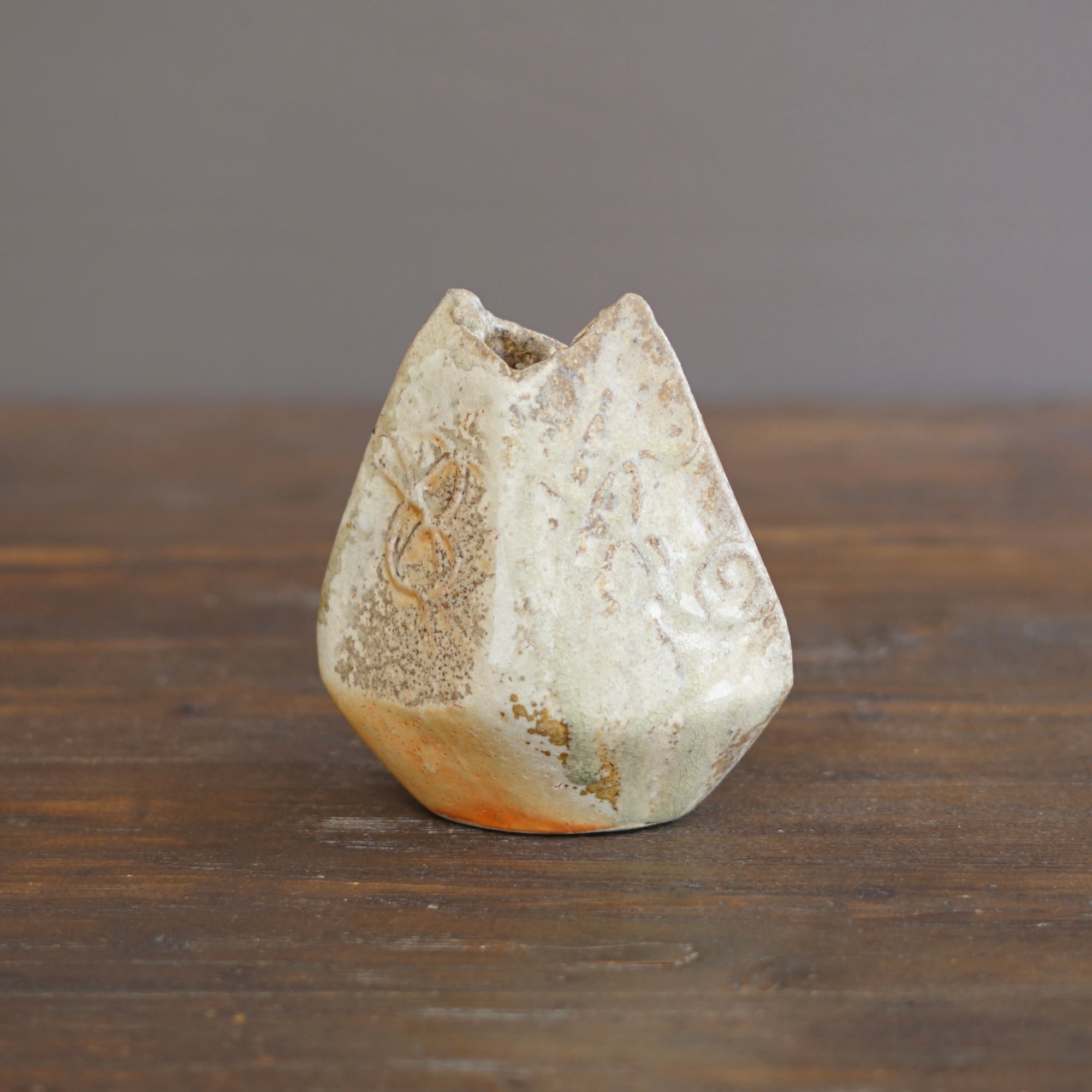 Wood Fired Arrow Flower Vase #BC69B