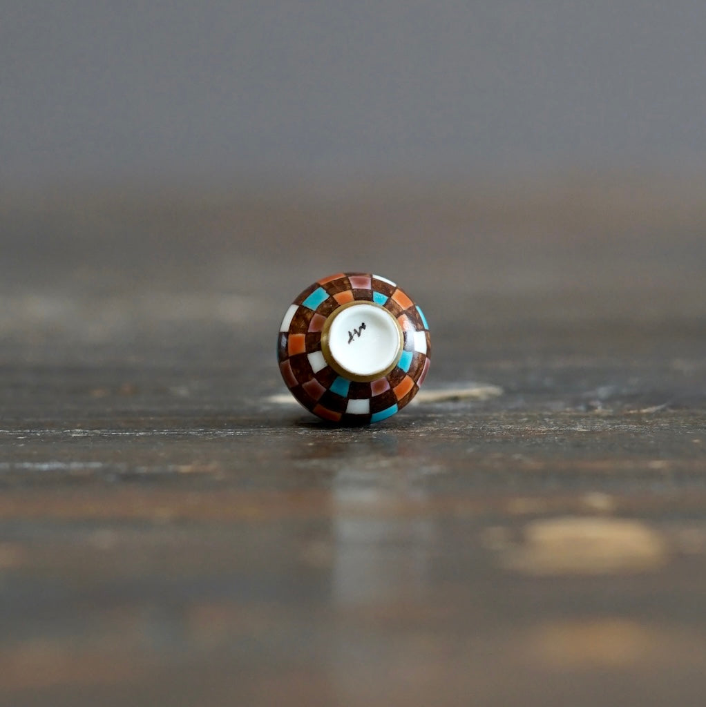 Hand Painted Geometry mini pot #SR06