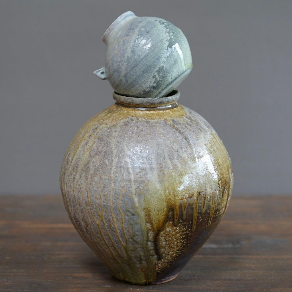 "Happy Accidents" Wood Fired Jar #SY526