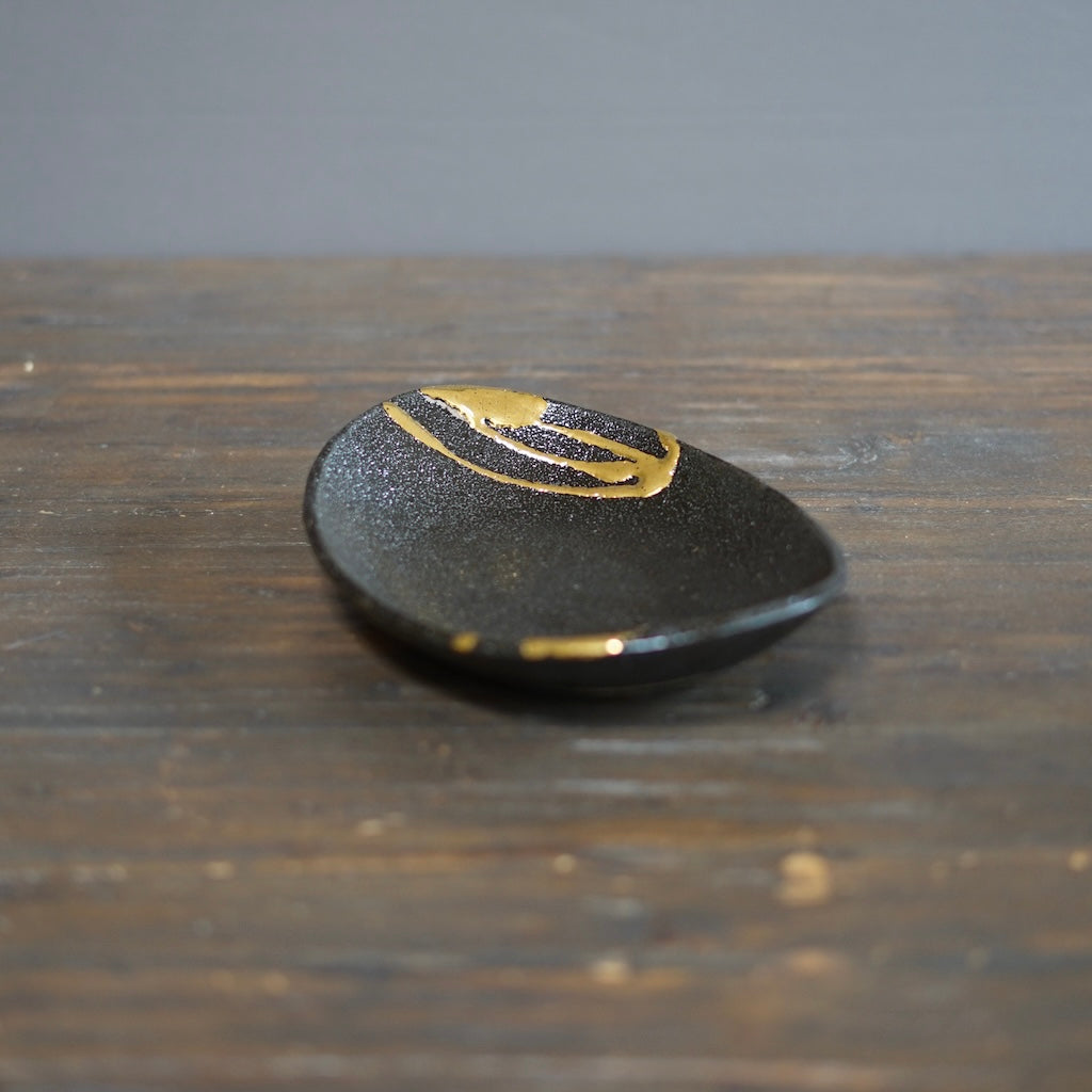 Gilded Earth Oval Shallow Bowl  #HT487F