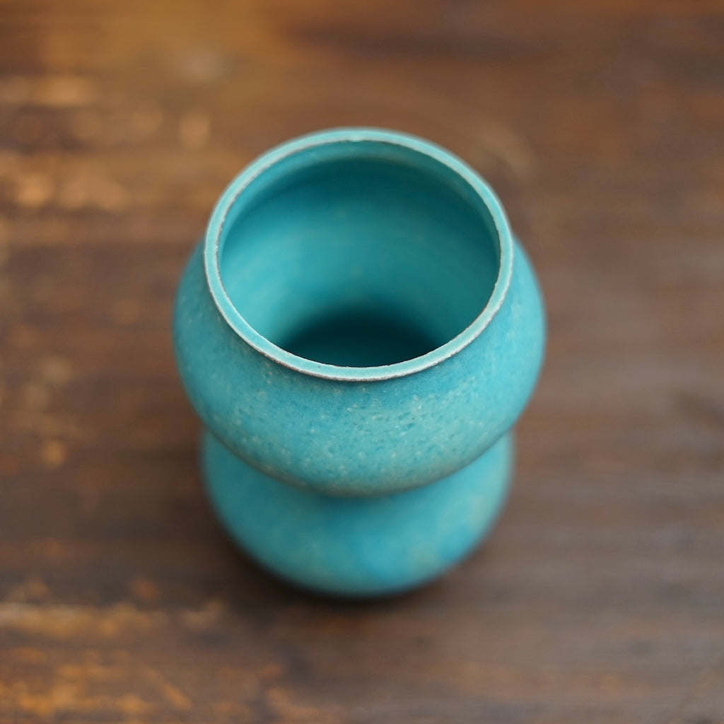 Turquoise Blue Flower Vase #MS17C