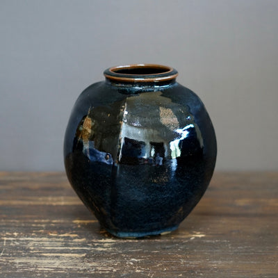 Tenmoku Jar Flower Vase #MW96