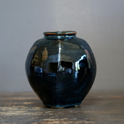 Tenmoku Jar Flower Vase #MW96