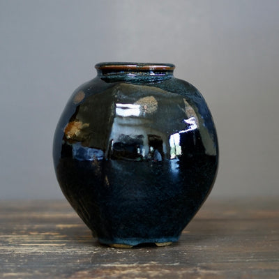 Tenmoku Jar Flower Vase #MW96