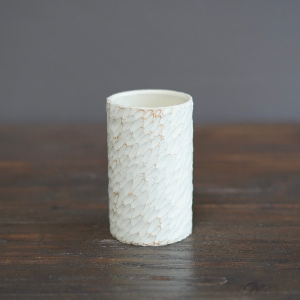 Carved White Cup #LK835A
