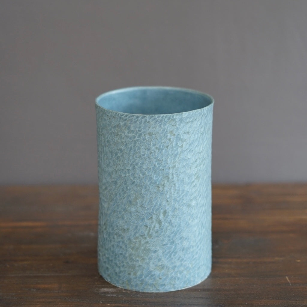 Powder Blue Carved Large Cylinder #LK836