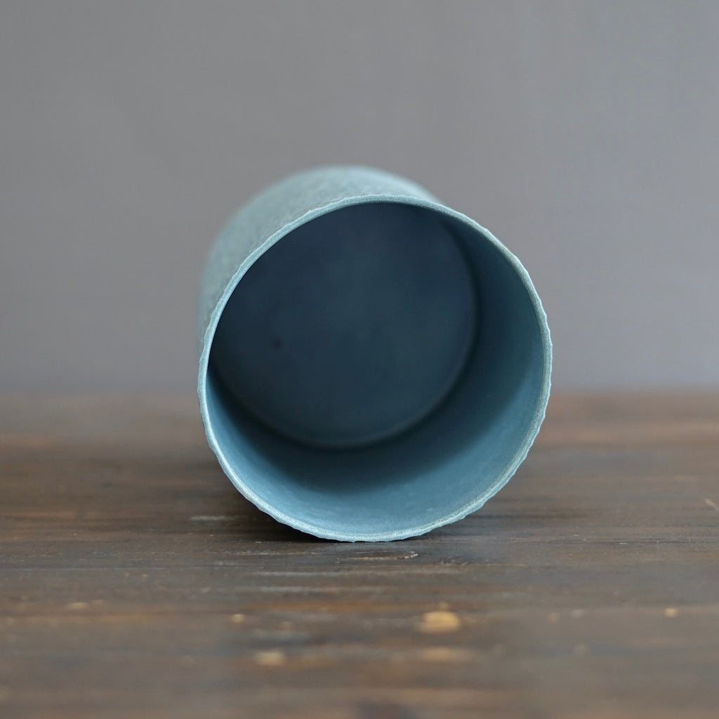 Powder Blue Carved Large Cylinder #LK836