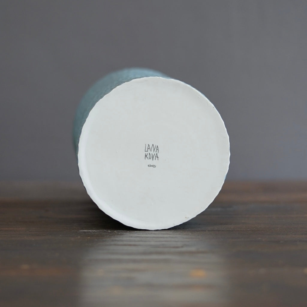 Powder Blue Carved Large Cylinder #LK836