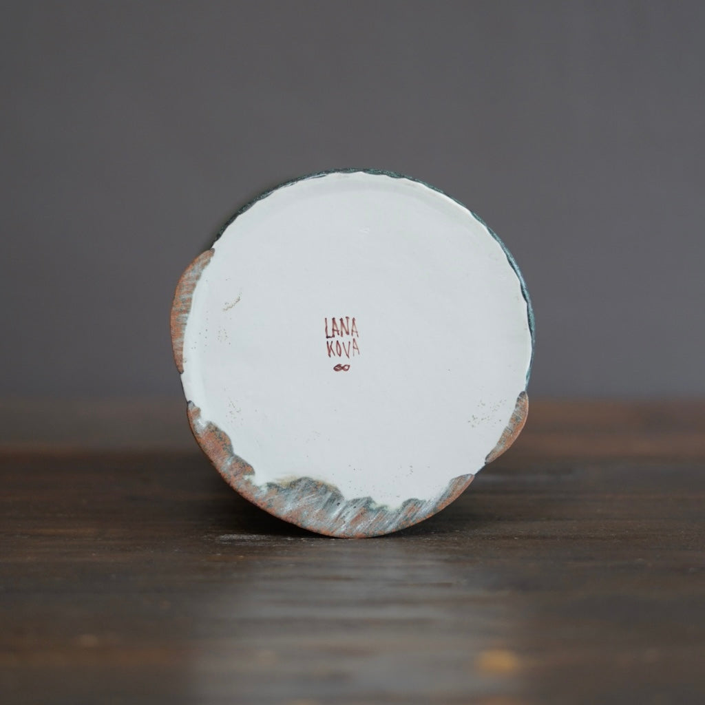 Black / Green Carved Large Cylinder #LK837