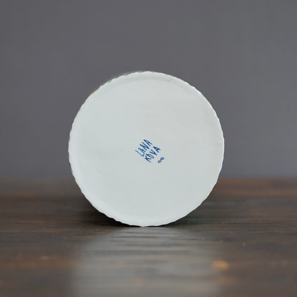 Green Carved Large Cylinder #LK839