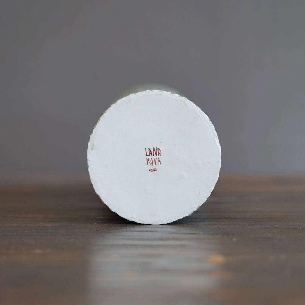 Light Blue Carved Tall Cylinder #LK842