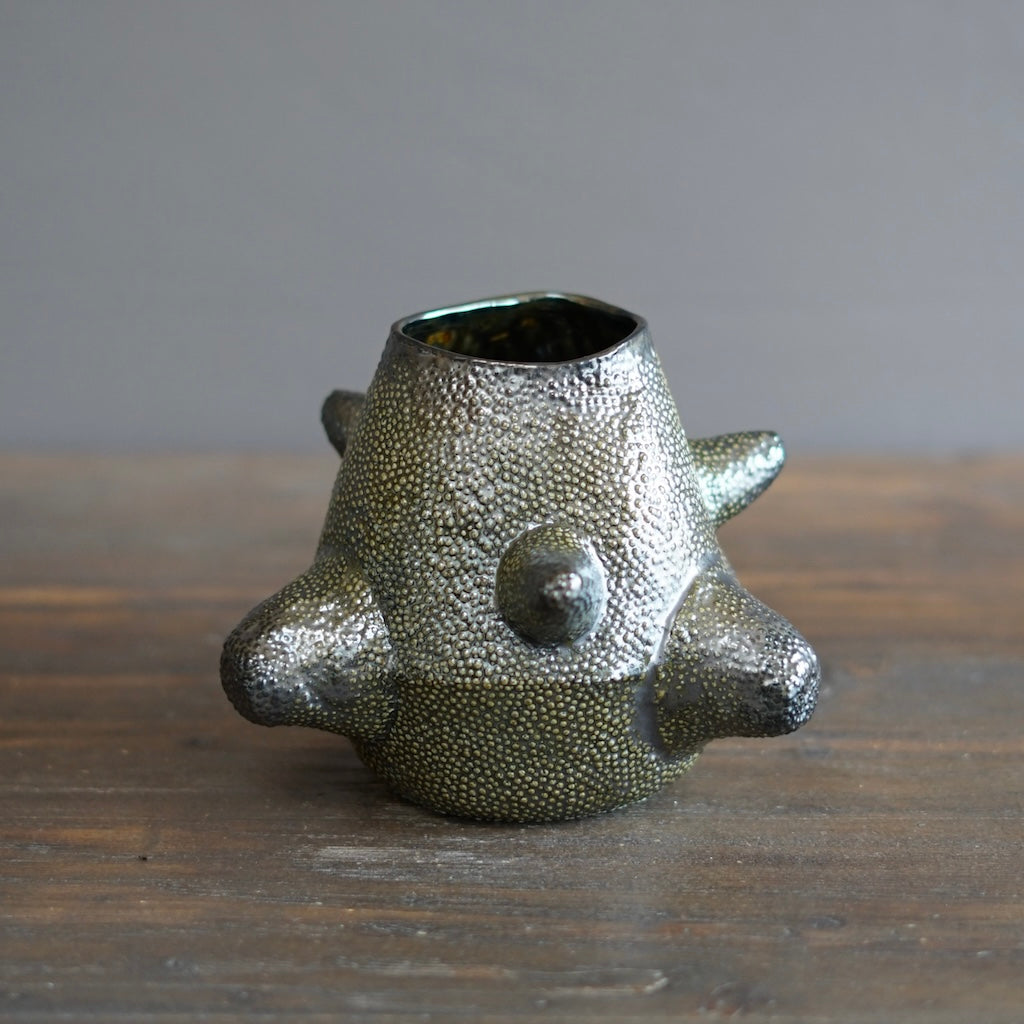 Spiky Mirror Caviar Vessel #LK858