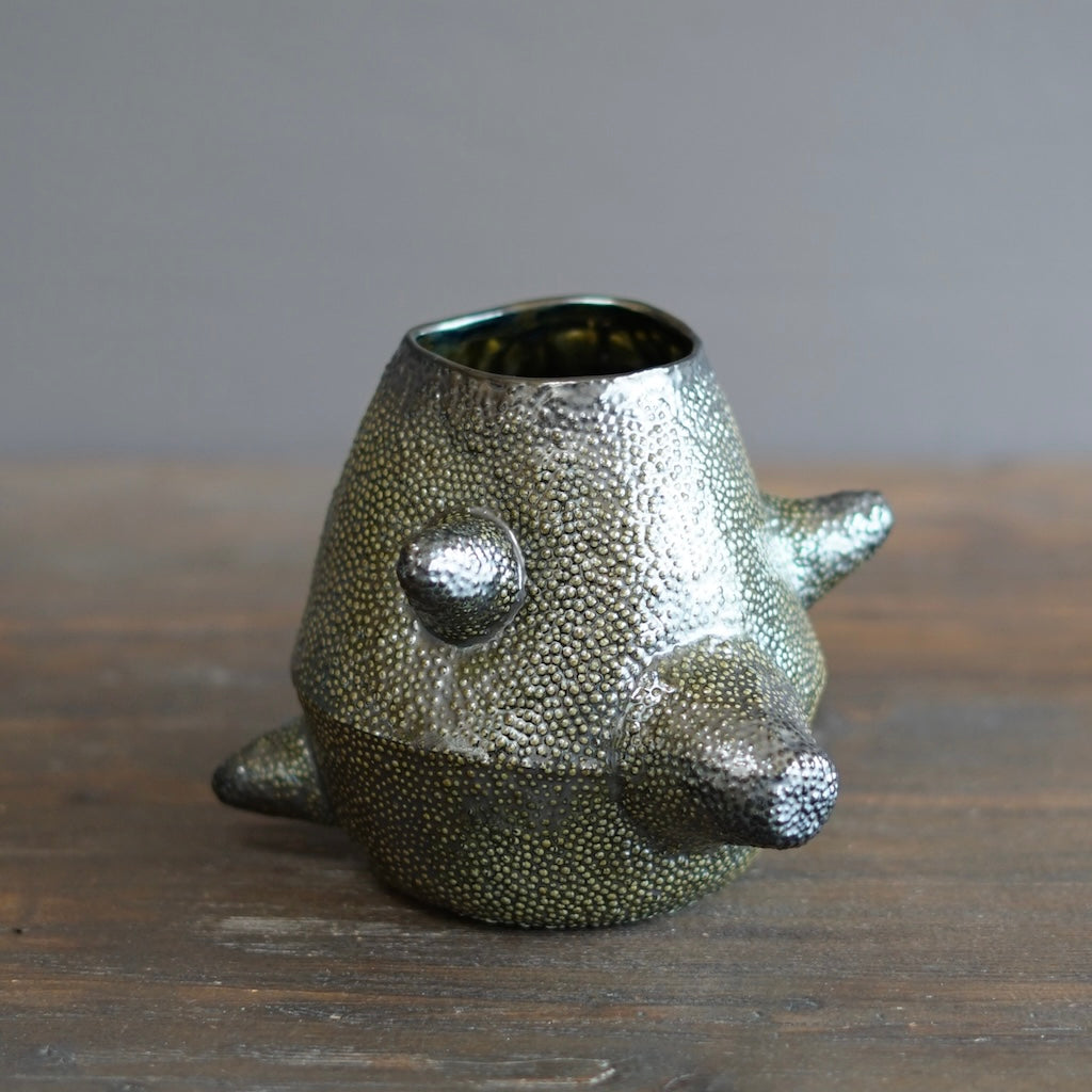 Spiky Mirror Caviar Vessel #LK858