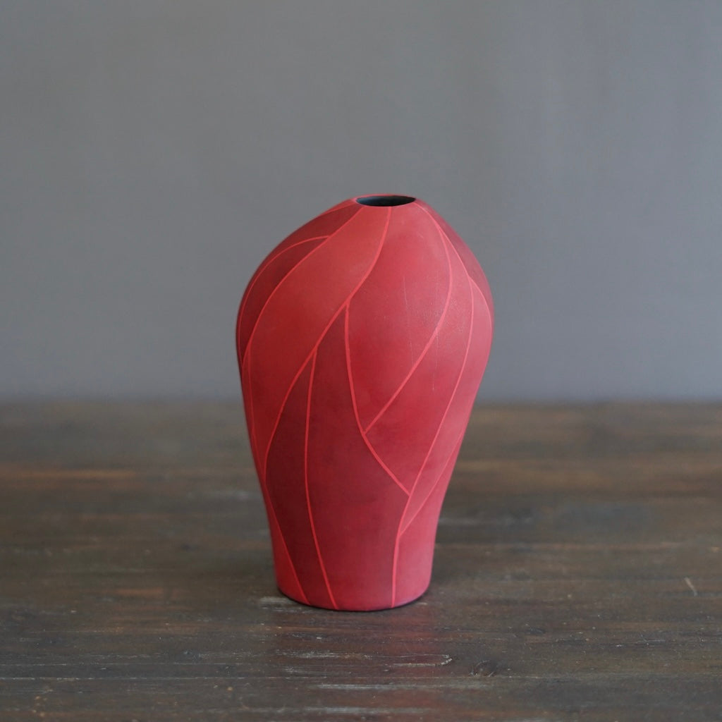 Red Flower Vase #AY6