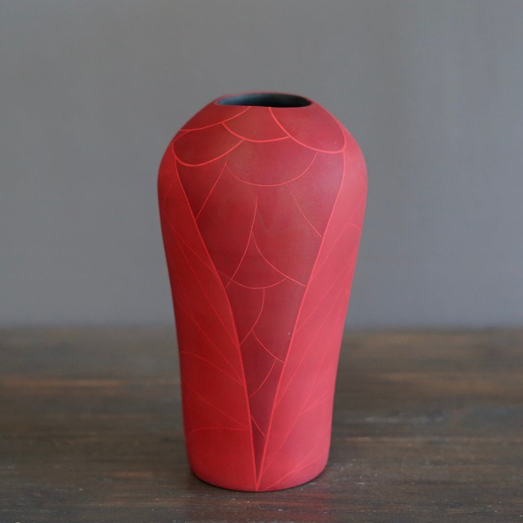 Red Flower Vase #AY3