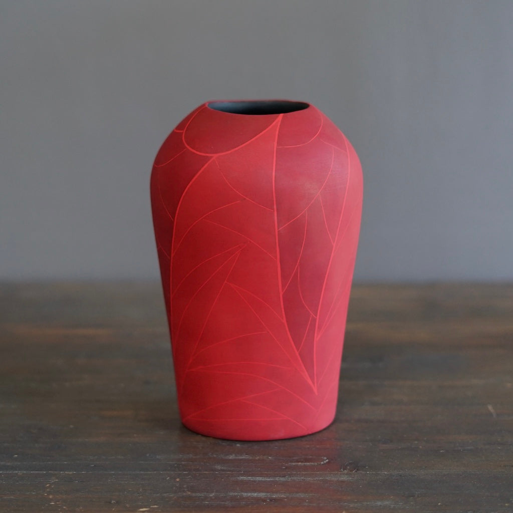 Red Flower Vase #AY3