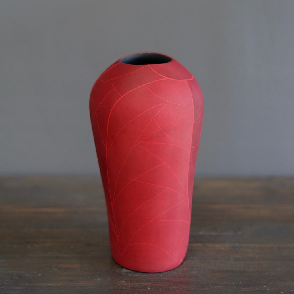 Red Flower Vase #AY3