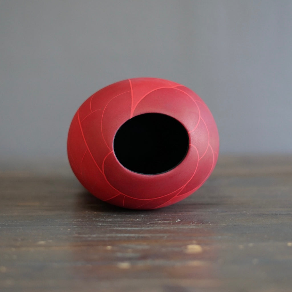 Red Flower Vase #AY3