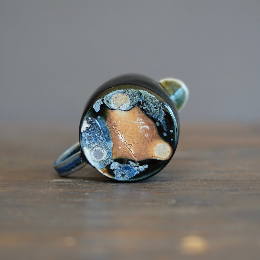 Blue Tenmoku Creamer #KY172G