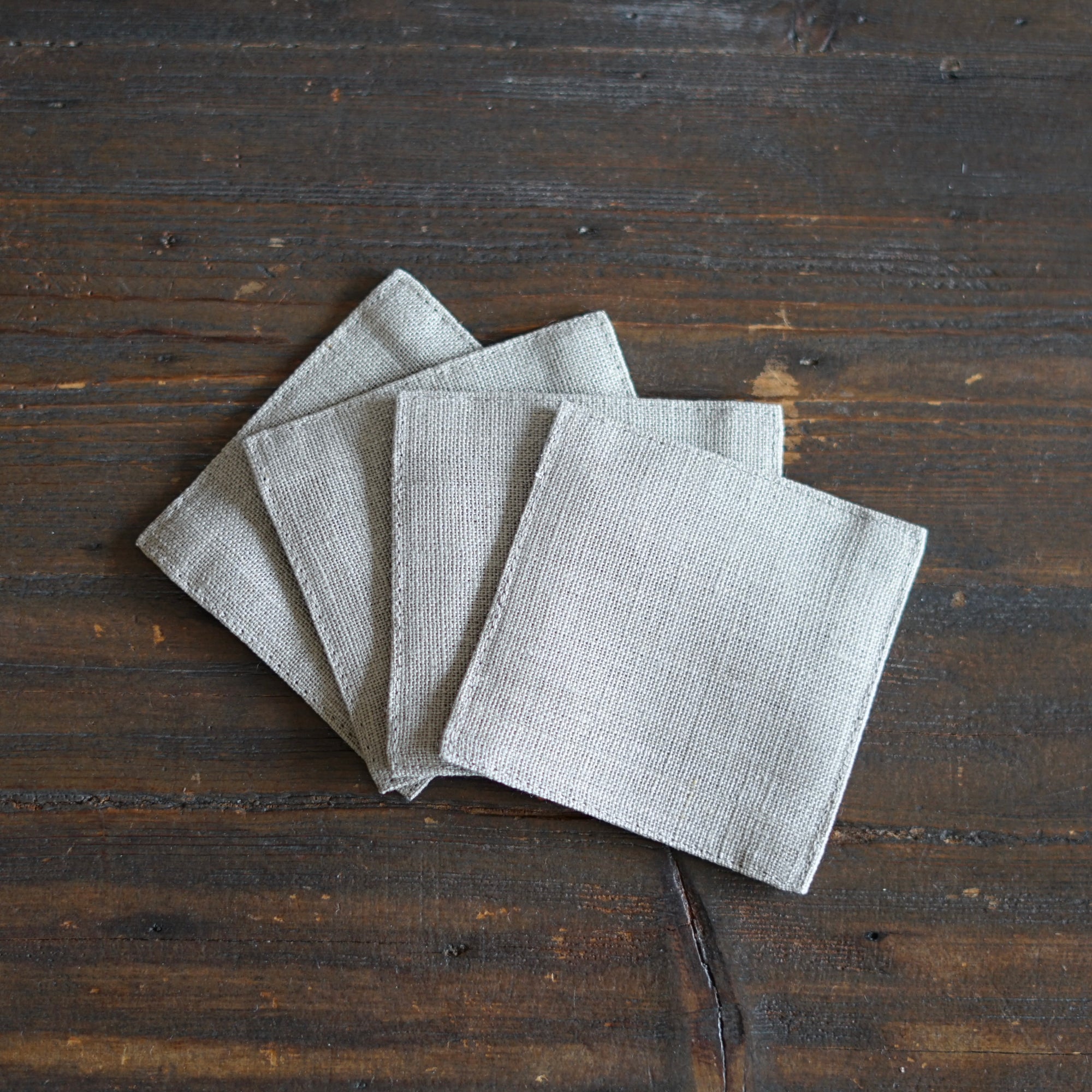 Natural Linen Coaster Set of 4 #FL-N