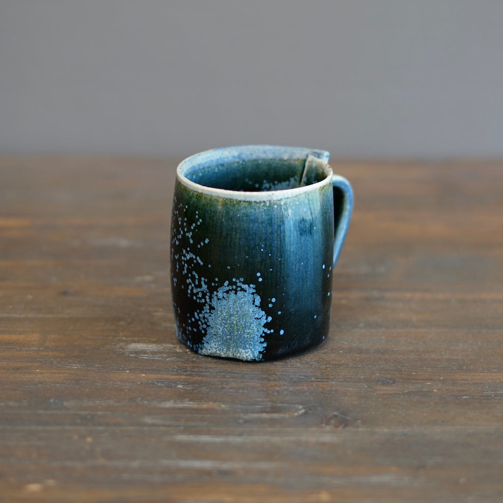 Wraps Blue Tenmoku Mug #R-c