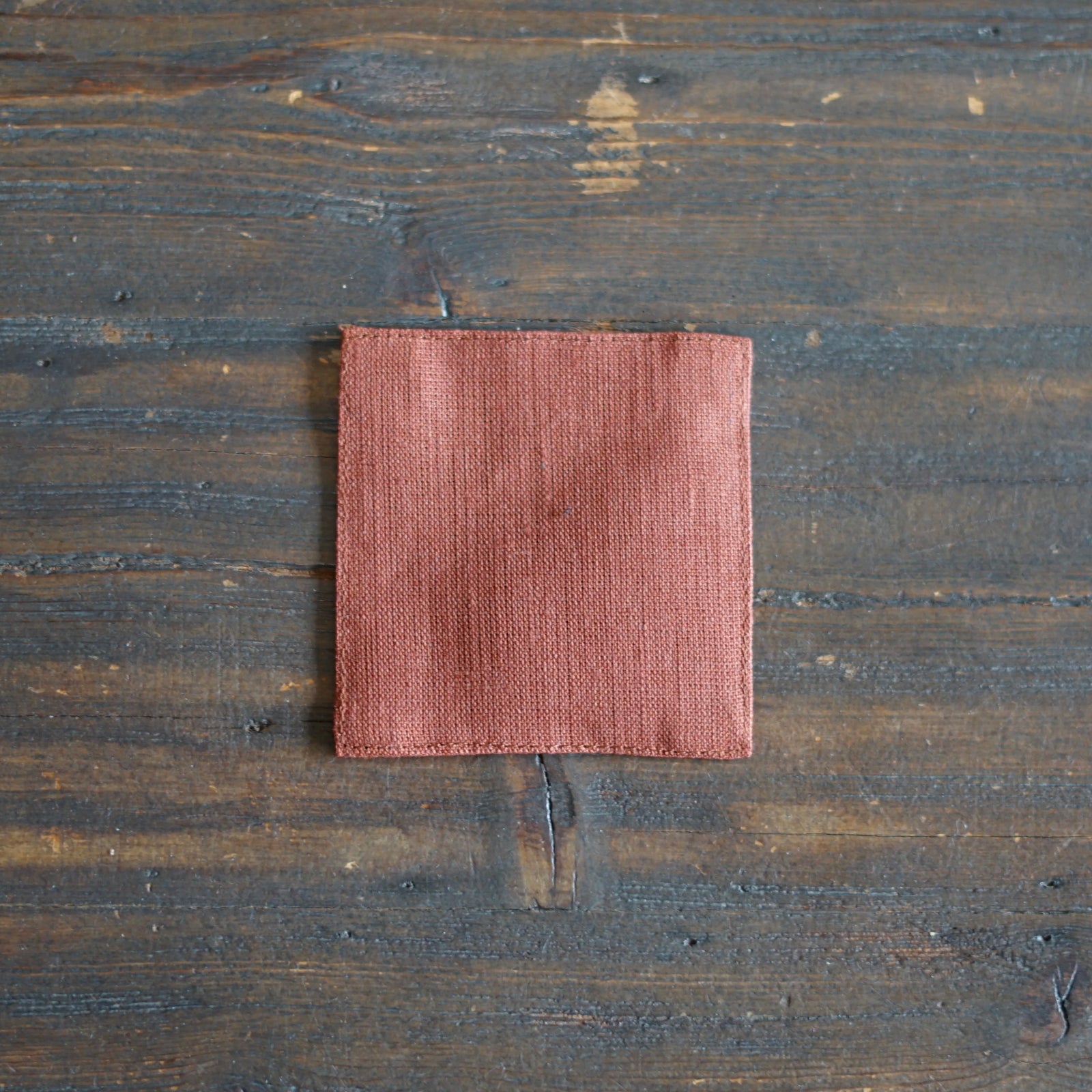Red Brick Linen Coaster Set of 4 #FL-2709