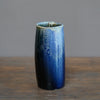 Wraps Blue Tenmoku Tall Flower Vase #KY174B